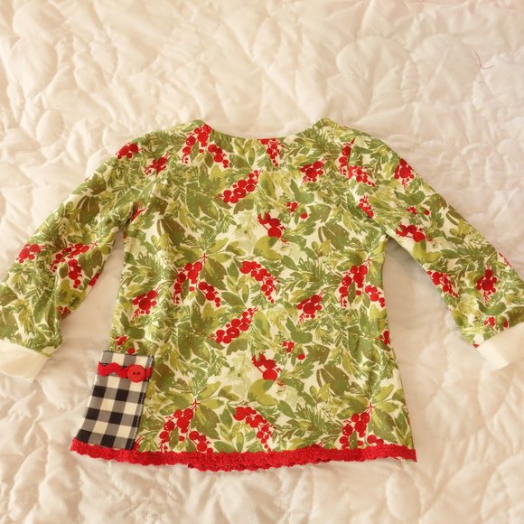 NWT Sweet Honey Christmas Pajamas Holiday Outfit 12 Months Girl Buffalo Check - Picture 4 of 9